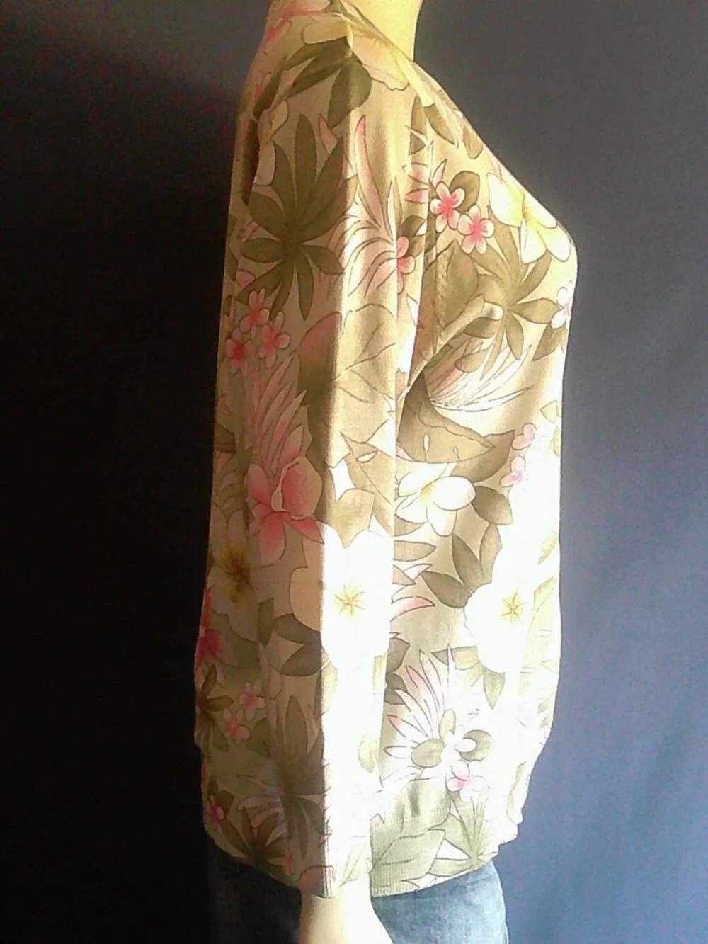 Pendleton Portland 72% Silk Floral Spring Coastal Cardigan L - Picture 6 of 12